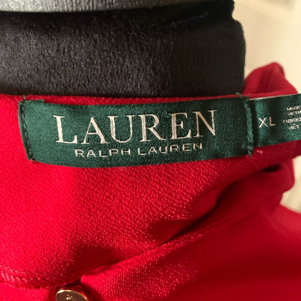 Lauren Ralph Lauren Red Bell Sleeve Tunic Top - Picture 9 of 9